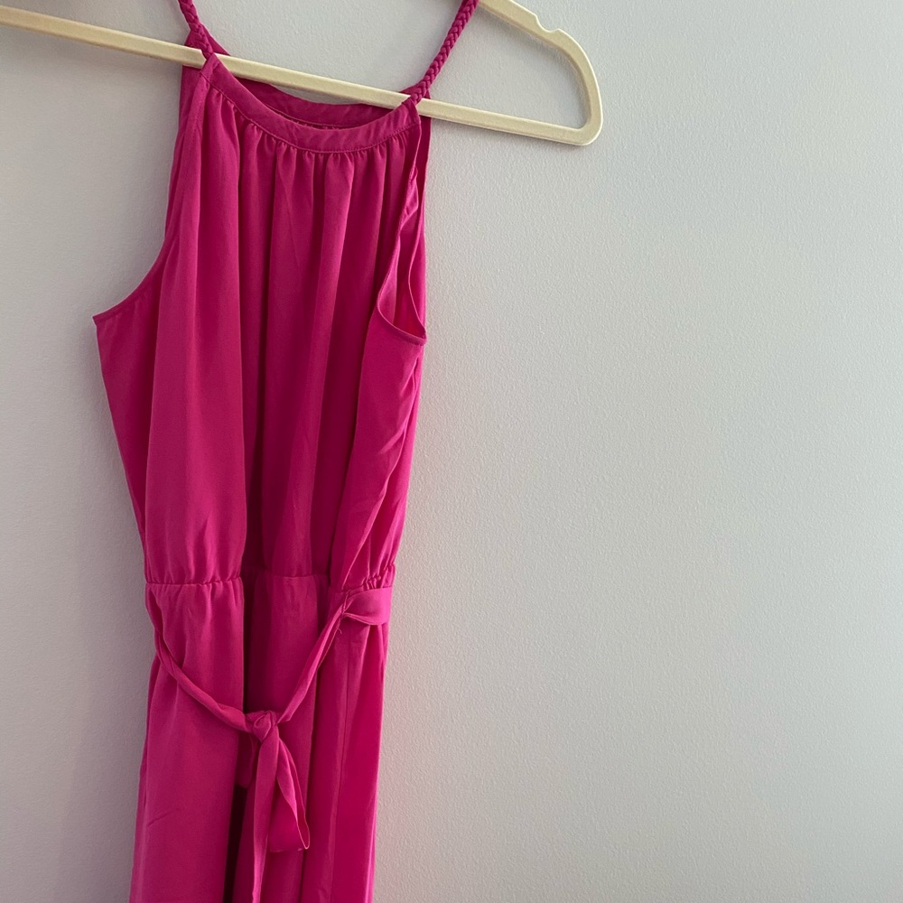 Loft size 4 knee length hot pink dress